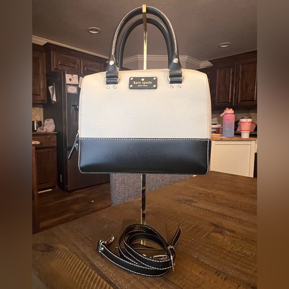 kate spade Handbags - Kate Spade Black and Cream Satchel with Sleek Design